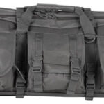 109693 NcStar CVDC2946U36 VISM Double Carbine Case Urban Gray PVC Nylon w/ Foam Padding Lockable Zippers Pockets & MOLLE Webbing