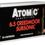 109995 Atomic Ammunition 00476 Rifle Subsonic 6.5 Creedmoor 130 gr Sierra MatchKing BTHP 20 Per Box/ 10 Case