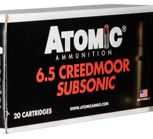 Atomic Ammunition 00476 Rifle Subsonic 6.5 Creedmoor 130 gr Sierra MatchKing BTHP 20 Per Box/ 10 Case