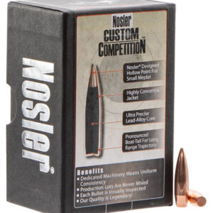 Nosler 53427 Custom Competition 6.5mm .264 100 gr Hollow Point Boat Tail/ 100 Per Box