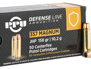 PPU PPD357 Defense  357 Mag 158 gr Jacket Hollow Point 50 Per Box/ 10 Case