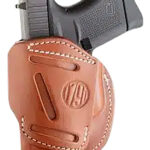 112341 1791 Gunleather 4WH2CBRR 4-Way IWB/OWB Size 02 Classic Brown Leather Belt Clip Compatible w/Ruger LCP/S&W Bodyguard/Glock 42/43/43X Right Hand