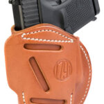 112344 1791 Gunleather 4WH3CBRR 4-Way IWB/OWB Size 03 Classic Brown Leather Belt Clip Compatible w/Glock 26/Ruger LC9/S&W M&P Shield 2.0 9/40 Right Hand