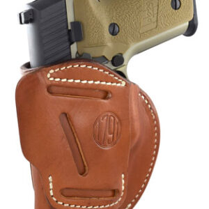 1791 Gunleather 4WH4CBRR 4-Way  IWB/OWB Size 04 Classic Brown Leather Belt Clip Compatible w/Glock 26/Springfield XD/XDS/S&W Shield Plus Right Hand