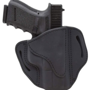 1791 Gunleather BH21SBLR BH2.1  OWB Size 2.1 Stealth Black Leather Belt Slide Compatible w/Glock 17/S&W M&P Shield/Springfield XD Right Hand