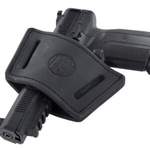 1791 Gunleather UIWXSBLA UIW Max  IWB/OWB Black Leather Belt Clip Fits Most Mid-Large Frame Autos with Rail, Laser & Light Ambidextrous