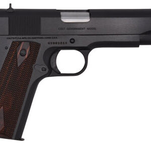 Colt Mfg O1911C 1911 Government 45 ACP 7+1, 5" Stainless National Match Barrel, Blued Serrated Steel Slide & Frame w/Beavertail Double Diamond Checkered Rosewood Grip