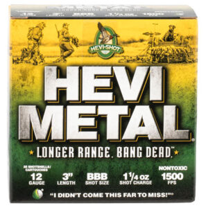 HEVI-Metal HS38008 HEVI-Metal Longer Range 12 Gauge 3" 1 1/4 oz BBB Shot 25 Per Box/ 10 Case