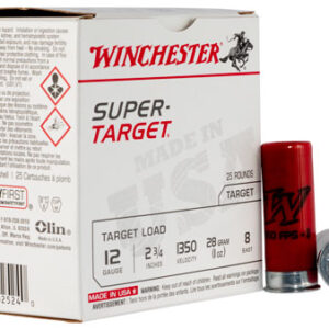 Winchester Ammo TRGT13508 Super-Target Light Target 12 Gauge 2.75" 1 oz 8 Shot 25 Per Box/ 10 Case