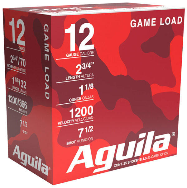 116378 Aguila 1CHB1217 Birdshot Standard Velocity 12 Gauge 2.75" 1 1/8 oz 7.5 Shot 25 Per Box/ 10 Case