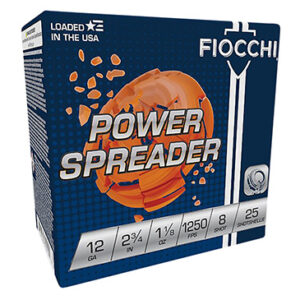 Fiocchi 12SSCX8 Exacta Target Power Spreader 12 Gauge 2.75" 1 1/8 oz 8 Shot 25 Per Box/ 10 Case
