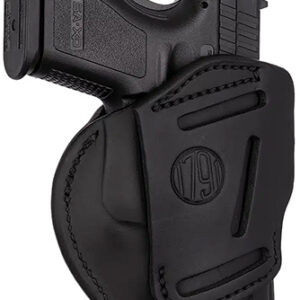 1791 Gunleather 4WH5SBLL 4-Way  IWB/OWB 05 Stealth Black Leather Belt Clip Fits S&W M&P/Springfield XD/Glock 17/HK VP9 Left Hand