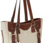 118528 Bulldog BDP052 Tote Purse w/Holster Sand w/Stone Trim Leather Small Autos, Revolvers Right Hand