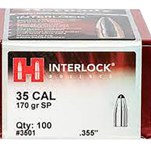 Hornady 3501 InterLock  35 Cal .355 170 gr Spire Point 100 Per Box/ 15 Case