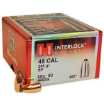 119075 Hornady 45204 InterLock 45 Cal .452 245 gr Spire Point 50 Per Box/ 15 Case