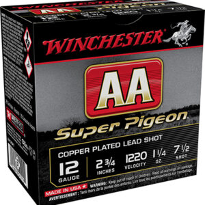 Winchester Ammo AA12SP7 AA Super Pigeon 12 Gauge 2.75" 1 1/4 oz 7.5 Shot 25 Per Box/ 10 Case