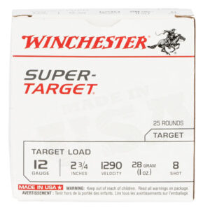 Winchester Ammo TRGT12908 Super-Target Light Target 12 Gauge 2.75" 1 oz 8 Shot 25 Per Box/ 10 Case