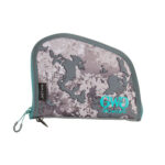 122403 Girls With Guns 918 In The Shade Handgun Case 8" Gray/Teal/Shade Camo, Locking Zipper