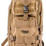 123590 Rukx Gear ATICT1DT Tactical 1 Day Tan 600D Polyester w/ Molle Webbing Hook & Loop Panel 5 Storage Areas