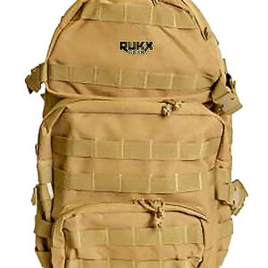 Rukx Gear ATICT3DT Tactical 3 Day Tan 600D Polyester w/ Molle Hook & Loop Panel 4 Storage Areas