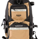 123602 Rukx Gear ATICTSURT Survivor Backpack Tan 600D Polyester w/ Non-Rust Zippers, Hidden Handgun Pocket, Reinforced Webbing & Internal Storage Straps