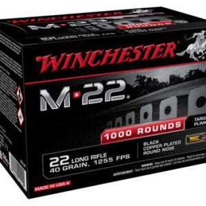 Winchester Ammo S22LRT M-22  22 LR 40 gr Black Copper Plated Round Nose 1000 Per Bx/ 2 Case Bulk