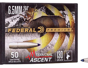 Federal PB264TA1 Premium Terminal Ascent Component 6.5mm .264 130 gr Terminal Ascent 50 Per Box/ 4 Case
