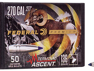 Federal PB277TA1 Premium Terminal Ascent Component 270 Win .277 136 gr Terminal Ascent 50 Per Box/ 4 Case