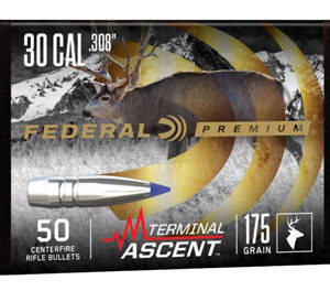 Federal PB308TA1 Premium Terminal Ascent Component 30 Cal .308 175 gr Terminal Ascent 50 Per Box/ 4 Case