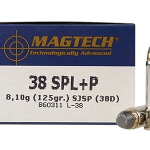Magtech 38D Range/Training  38 Special +P 125 gr Semi Jacketed Soft Point Flat 50 Per Box/ 20 Case