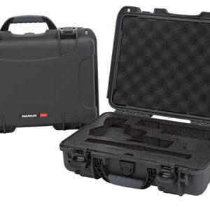 Nanuk 910CLASG7 910 Classic 2 Up Pistol Case Graphite Polymer w/ Latches & Closed-Cell Foam Padding 13.20" L x 9.20" W x 4.10" H Interior Dimensions