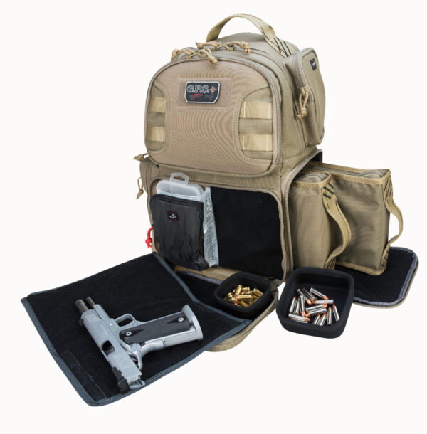 130520 GPS Bags T1610BPT Tactical Backpack Tan 1000D Polyester 2 Handguns