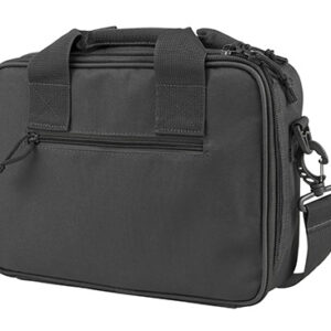NcStar CPDX2971U VISM Double Pistol Range Bag w/Mag Pouches Heavy Duty Lockable Zippers For Compliance Padded Carry Handles Adjustable Shoulder Strap Urban Gray