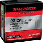 133795 Winchester Ammo WB223SP55X Centerfire Rifle 223 Rem .224 55 gr Pointed Soft Point 100 Per Box/ 10 Case