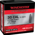 133807 Winchester Ammo WB308P180X Centerfire Rifle 308 Win .308 180 gr Power Point 100 Per Box/ 10 Case