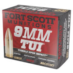 133835 Fort Scott Munitions 9MM115SCV Tumble Upon Impact (TUI) 9mm Luger 115 gr Solid Copper Spun 20 Per Box/ 25 Case