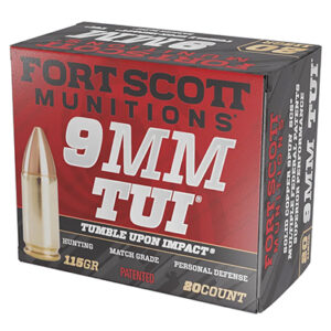 Fort Scott Munitions 9MM115SCV Tumble Upon Impact (TUI)  9mm Luger 115 gr Solid Copper Spun 20 Per Box/ 25 Case