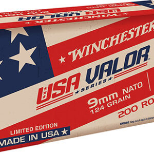 Winchester Ammo USA9NATOW USA Valor  9mm Luger 124 gr Full Metal Jacket 200 Per Box/ 5 Case