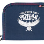 143498 Girls With Guns 9071 Freedom Handgun Case 10" Navy w/White Graphics, Lockable Zipper