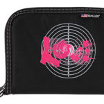 143502 Girls With Guns 9075 Love Handgun Case 10" Lockable Zipper, Black w/Pink Love Graphic