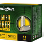 143906 Remington Ammunition 27600 Golden Saber Defense 357 Mag 125 gr Brass Jacket Hollow Point 20 Per Box/ 25 Case