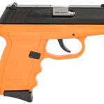 144561 SCCY Industries CPX-3CBOR CPX-3 380 ACP 10+1 3.10" Orange Polymer Serrated Black Nitride SS Slide Finger Grooved Orange Polymer Grip