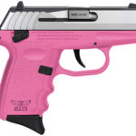 144583 SCCY Industries CPX-4TTPK CPX-4 380 ACP 10+1 2.96" Pink Polymer Serrated SS Slide Finger Grooved Pink Polymer Grip