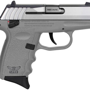 SCCY CPX-4 compact pistol with stainless slide and Sniper Gray polymer frame, 2.96 inch barrel