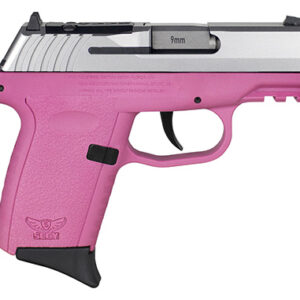 SCCY CPX-2 9mm pink polymer pistol with stainless slide and 3.10-inch barrel