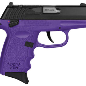 SCCY CPX-4 .380 ACP compact pistol with purple polymer frame and 2.96 inch barrel