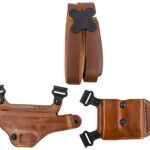 145091 Galco MCII653 Miami Classic II Shoulder System Size Fits Chest Up To 56" Tan Leather Compatible w/S&W M&P Shield/Glock 43/43X/Springfield Hellcat Pro Left Hand