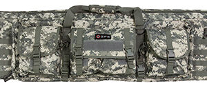 GPS Bags DRC55ACU Double Rifle Case A-TACS AU 600D Polyester w/ 2 Padded Pistol Sleeves MOLLE Webbing & Lockable Zippers
