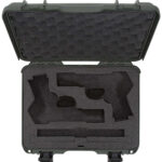 146619 Nanuk 910CLASG6 910 Classic 2 Up Pistol Case Olive Polymer w/ Latches & Closed-Cell Foam Padding 13.20" L x 9.20" W x 4.10 " H Interior Dimensions