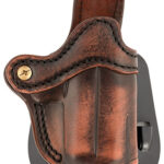 151497 1791 Gunleather ORPDHCVTGR Paddle Holster Optic Ready OWB Size Compact Vintage Leather Paddle Fits Glock 43 Fits Sig P365 Fits Taurus GX4 Right Hand